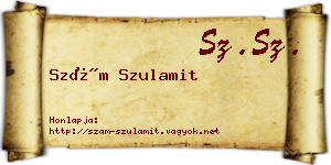 Szám Szulamit névjegykártya